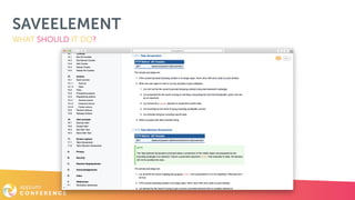 SAVEELEMENT
WHAT SHOULD IT DO?
 