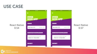 USE CASE
React Native
0.54
React Native
0.57
 