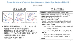 Transferable Adversarial Training: A General Approach to Adapting Deep Classifiers, ICML2019
22
Hong Liu et al.
手法の概念図
• 特...