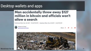 Desktop wallets and apps
20Blockchain for dummies - BeMilCIS2019
 