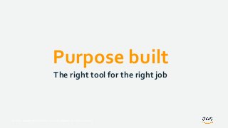 © 2018, Amazon Web Services, Inc. or its Affiliates. All rights reserved.
Purpose built
The right tool for the right job
 