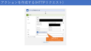 アクションを作成する(HTTPリクエスト)
選択後は
このようになる
 
