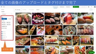 全ての画像のアップロードとタグ付けまで完了
タグの一覧
 