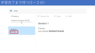 学習完了まで待つ(1～２分)
 