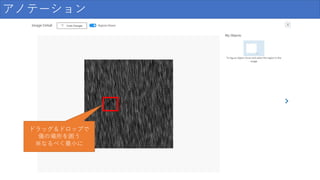 アノテーション
ドラッグ＆ドロップで
傷の場所を囲う
※なるべく最小に
 