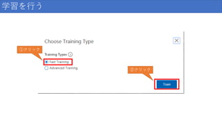 学習を行う
①クリック
②クリック
 