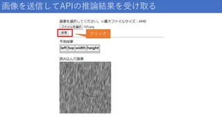 画像を送信してAPIの推論結果を受け取る
クリック
 