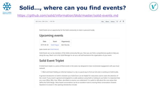 Solid…, where can you find events?
https://github.com/solid/information/blob/master/solid-events.md
 