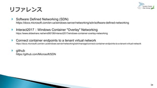 34
 Software Defined Networking (SDN)
https://docs.microsoft.com/en-us/windows-server/networking/sdn/software-defined-net...