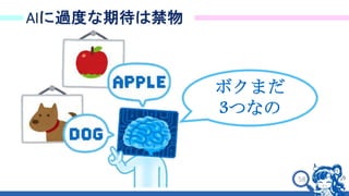 58
AIに過度な期待は禁物
ボクまだ
3つなの
 