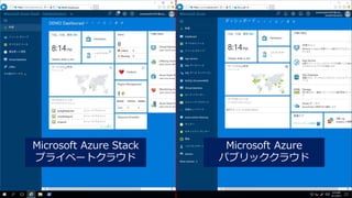 Microsoft Azure
パブリッククラウド
Microsoft Azure Stack
プライベートクラウド
15
 