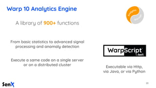 A library of 900+ functions
20
Warp 10 Analytics Engine
 