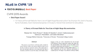 NLoS in CVPR 19
? Τ1Ϥʤ Best Paper
 