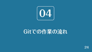Gitでの作業の流れ
24
04
 