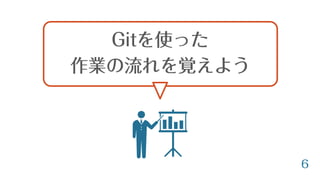 6
Gitを使った
作業の流れを覚えよう
 