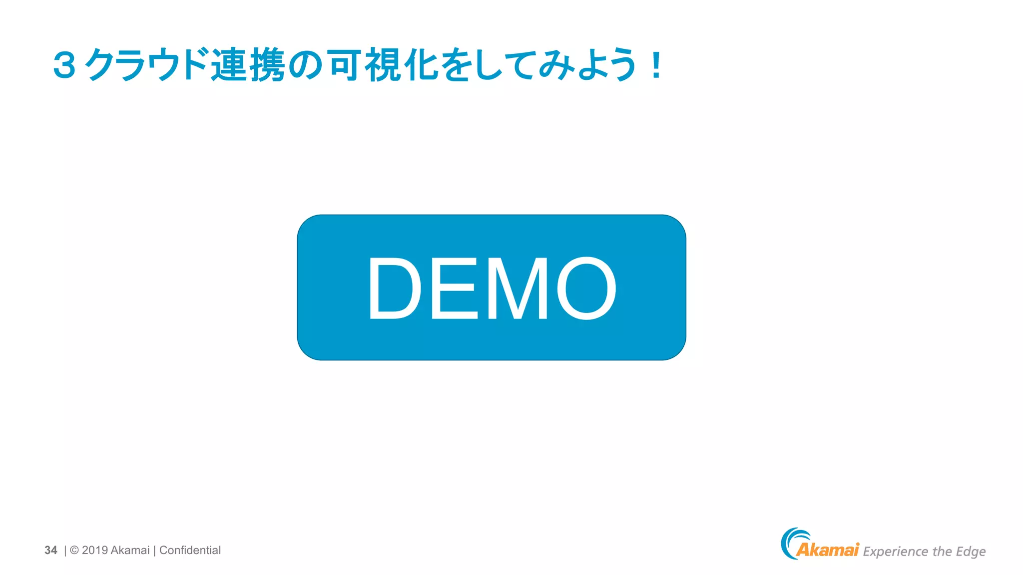 34 | © 2019 Akamai | Confidential
３クラウド連携の可視化をしてみよう！
DEMO
 