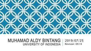 MUHAMAD ALDY BINTANG
UNIVERSITY OF INDONESIA
2019/07/25
Revision: 09:14
 