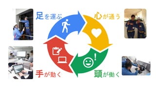 !
心が通う
手が動く 頭が働く
足を運ぶ
 