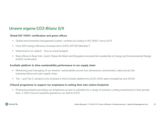 Stefan Bossard l 17.09.2019 | Forum «Effizienz in Rechenzentren» | Swiss Re Management Ltd
Unsere eigene CO2-Bilanz II/II
8
 