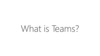 What is Teams?
 