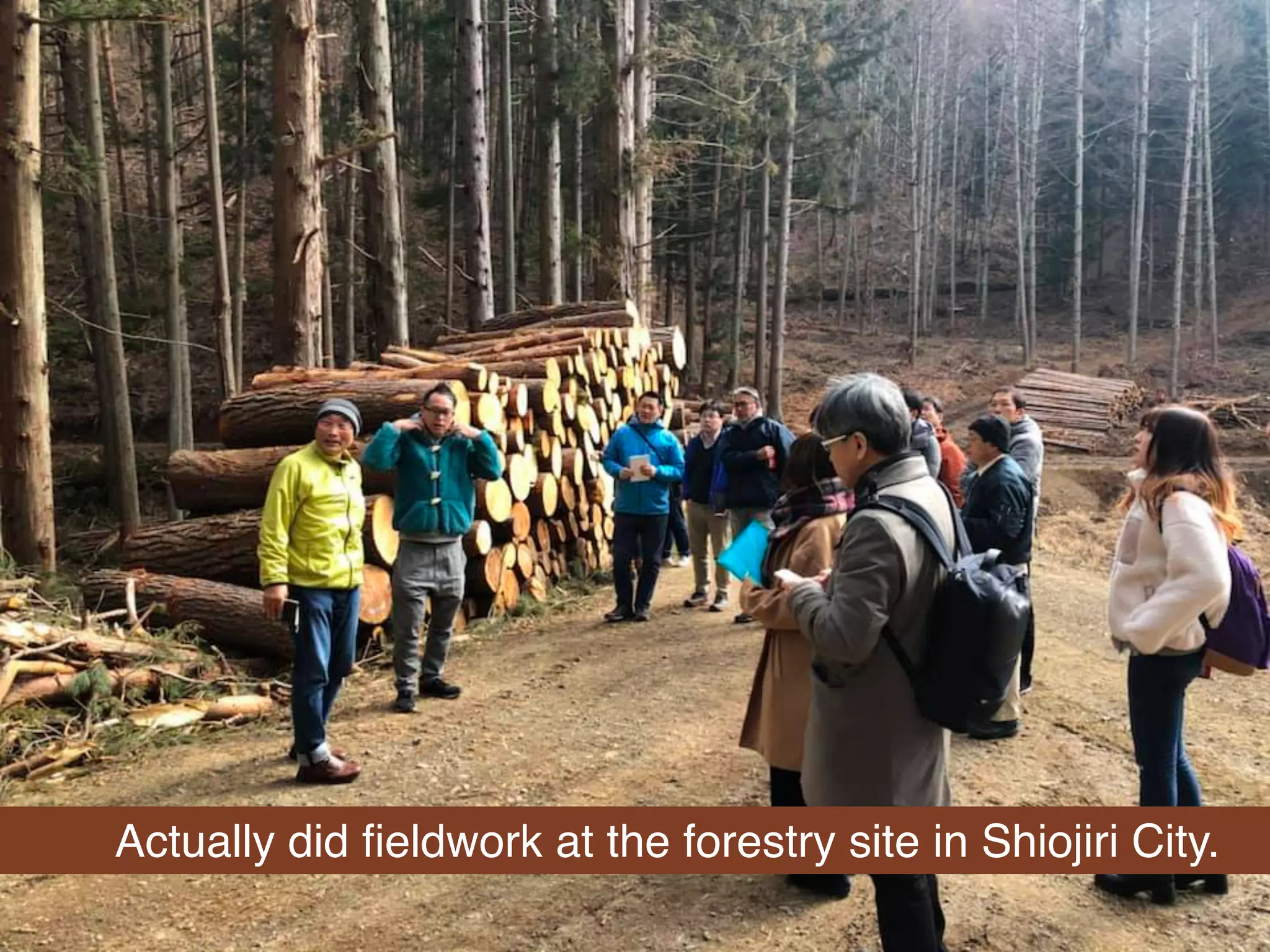 Actually did fieldwork at the forestry site in Shiojiri City.
 
