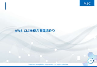 Copyright Management Service Corp. All Rights Reserved.
AWS CLIʹh
26
 