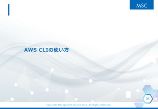 Copyright Management Service Corp. All Rights Reserved.
AWS CLIʹ
34
 