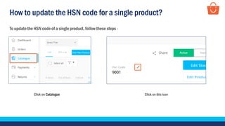 Slide Hsn Code How to update HSN code | PDF