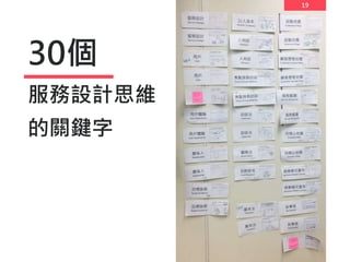 19
30個
服務設計思維
的關鍵字
19
 