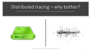 Distributed tracing – why bother?
Plumbr - sign up for your free trial a https://www.plumbr.io 6
 