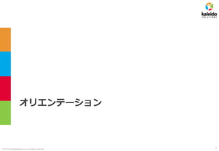 ©2019 kaleidosolutions inc. all rights reserved
オリエンテーション
2
 
