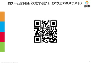 ©2019 kaleidosolutions inc. all rights reserved
白チームは何回パスをするか？（アウェアネステスト）
31
 