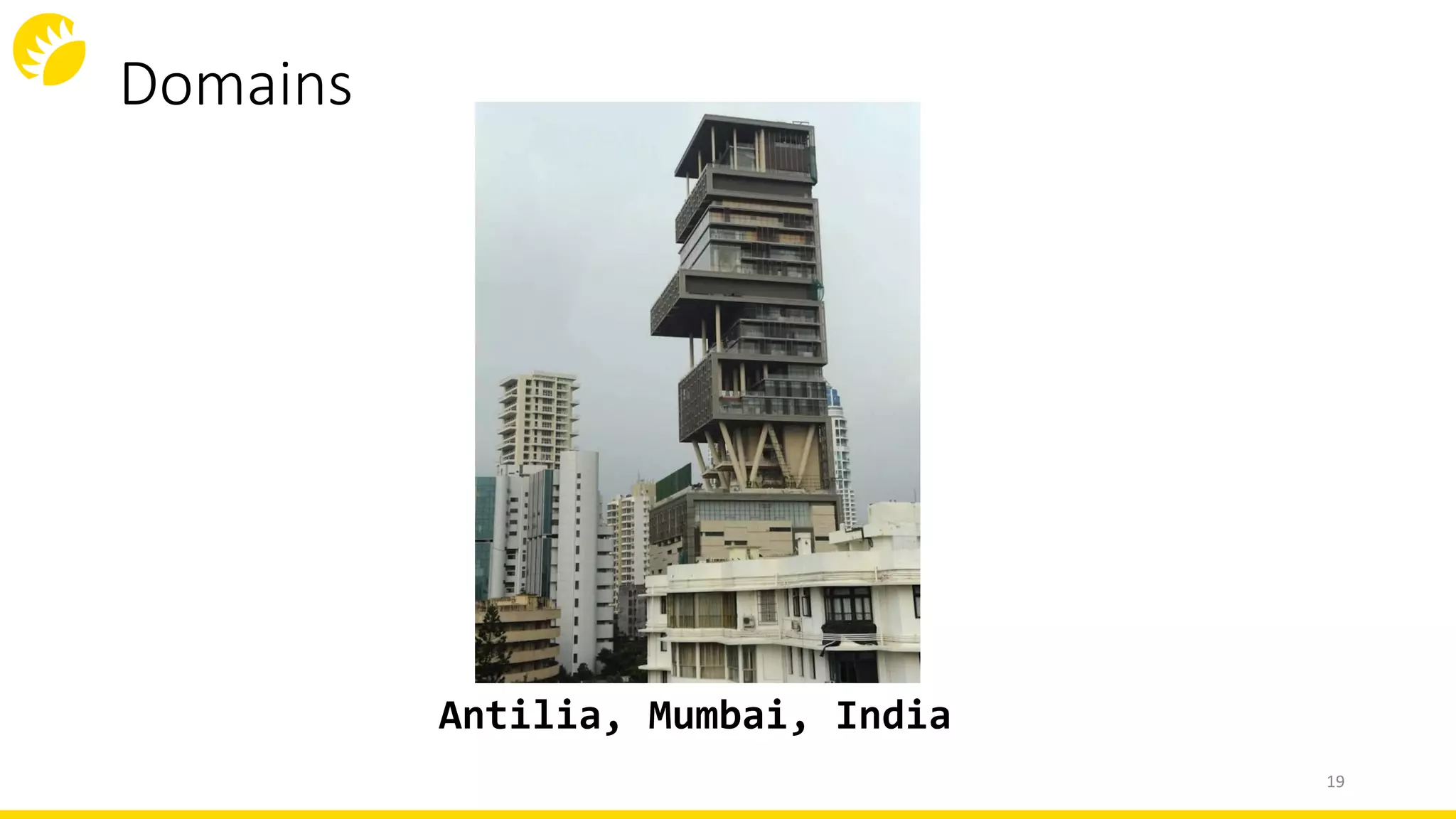 Domains
19
Antilia, Mumbai, India
 