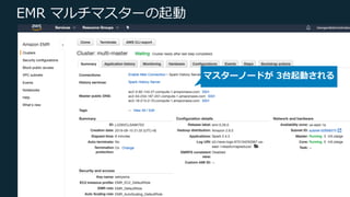 © 2019, Amazon Web Services, Inc. or its Affiliates. All rights reserved.
EMR マルチマスターの起動
マスターノードが 3台起動される
 