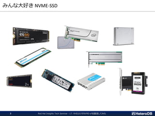 みんな大好き NVME-SSD
Red Hat Insights Tech Seminar - LT: RHEL8.0でNVME-oFを設定してみた3
 