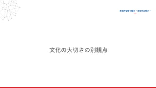 ⽂化の⼤切さの別観点
 
