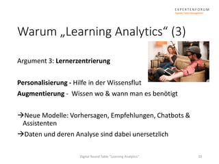 Learning Analytics virtual Roundtable - Eröfffnung Slide 10
