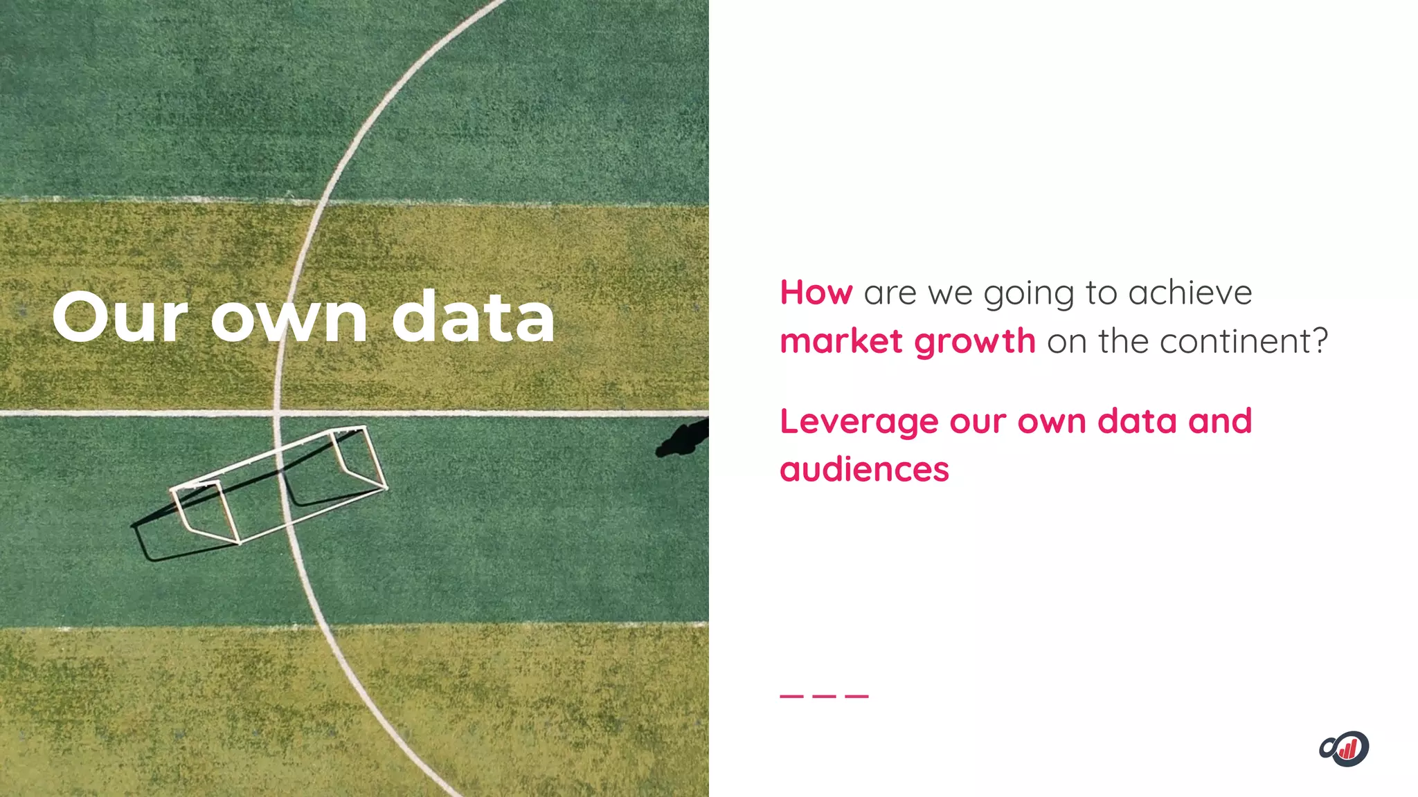 Our own data
How are we going to achieve
market growth on the continent?
Leverage our own data and
audiences
 