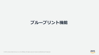 © 2019, Amazon Web Services, Inc. or its Affiliates. All rights reserved. Amazon Confidential and Trademark
ブループリント機能
 