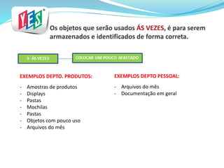 - Amostras de produtos
- Displays
- Pastas
- Mochilas
- Pastas
- Objetos com pouco uso
- Arquivos do mês
EXEMPLOS DEPTO. PRODUTOS:
- Arquivos do mês
- Documentação em geral
EXEMPLOS DEPTO PESSOAL:
 