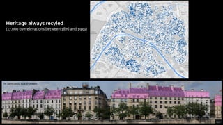 Heritage always recyled
(17.000 overelevations between 1876 and 1939)
Ile Saint-Louis, quai d’Orléans
 