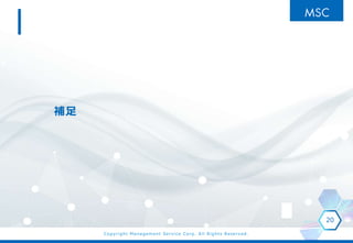 Copyright Management Service Corp. All Rights Reserved.
補足
20
 