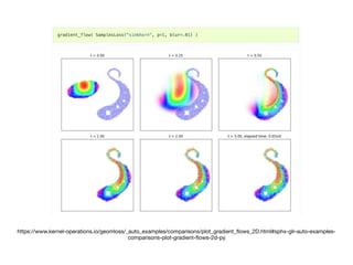https://www.kernel-operations.io/geomloss/_auto_examples/comparisons/plot_gradient_ﬂows_2D.html#sphx-glr-auto-examples-
comparisons-plot-gradient-ﬂows-2d-py
 