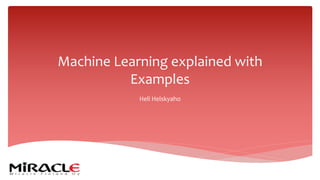Machine Learning explained with
Examples
Heli Helskyaho
 