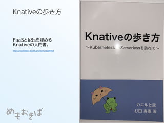 Knativeの歩き方
FaaSとk8sを埋める
Knativeの入門書。
https://toshi0607.booth.pm/items/1309468
 