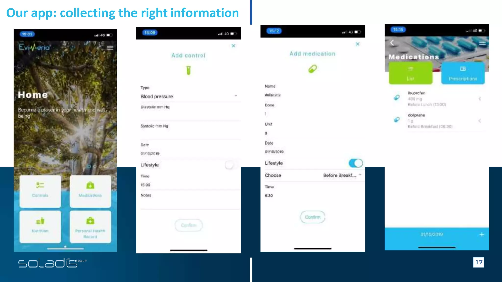 Our app: collecting the right information
 
