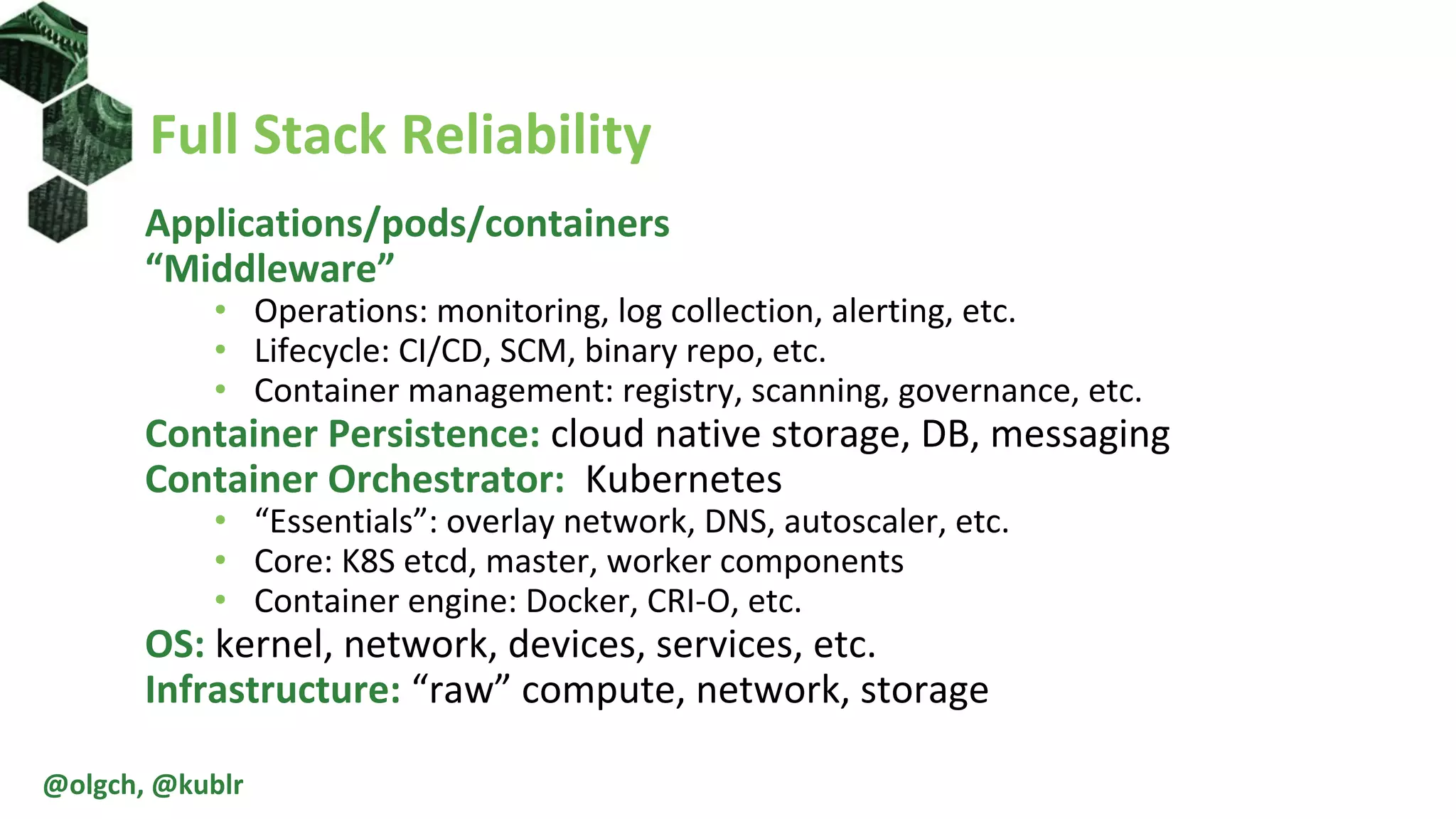 Kubernetes stack reliability | PPT