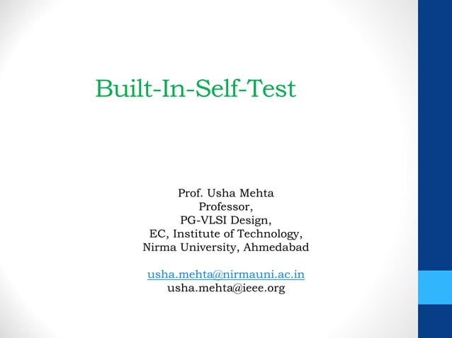 BUilt-In-Self-Test for VLSI Design | PDF