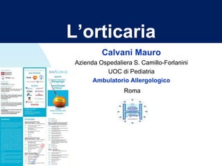 L’orticaria
Calvani Mauro
Azienda Ospedaliera S. Camillo-Forlanini
UOC di Pediatria
Ambulatorio Allergologico
Roma
 