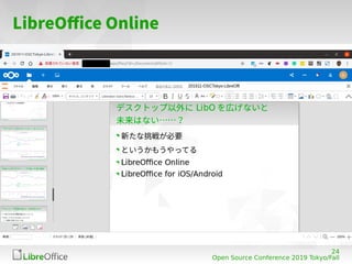 24
Open Source Conference 2019 Tokyo/Fall
LibreOffice Online
 
